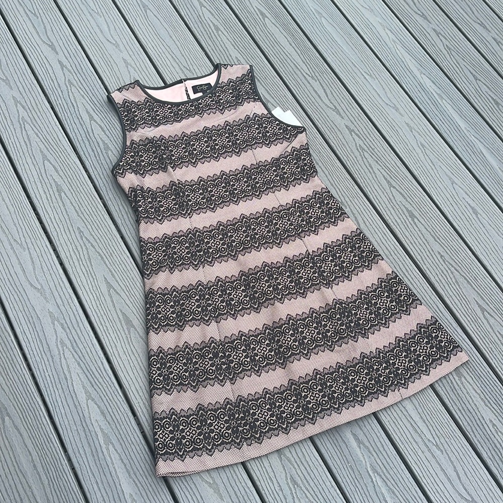 ❄️ NWT Jessica Simpson Light Pink with Black Lace Sheath Dress